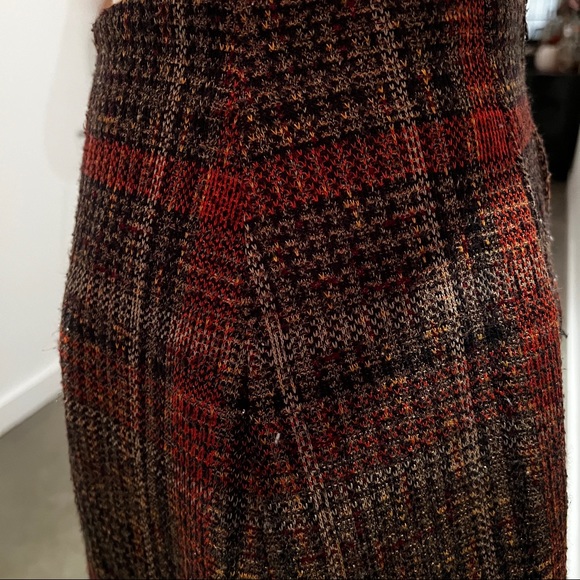 Vintage Orange & Brown Plaid Skirt - Picture 6 of 7
